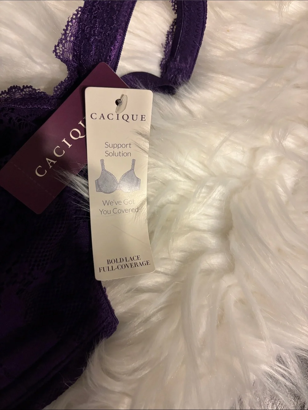 Cacique Deep Purple Lace Underwire Bra - Picture 2 of 5